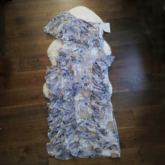 Mikael Aghal x Revolve Fairycore Ruffled One Shoulder Floral Maxi Dress - Picture 3 of 11